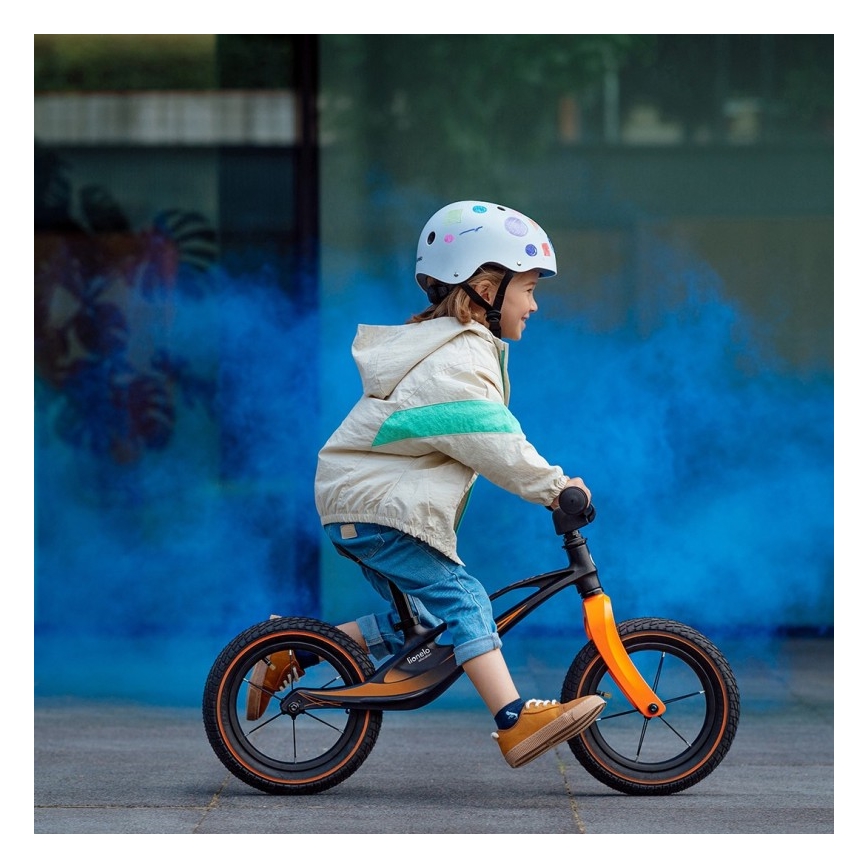 Lionelo - BART AIR futóbicikli, fekete/narancssárga