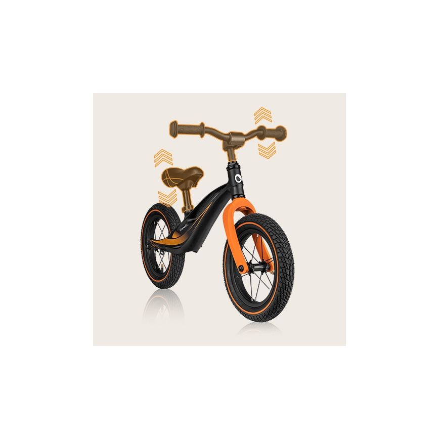 Lionelo - BART AIR futóbicikli, fekete/narancssárga