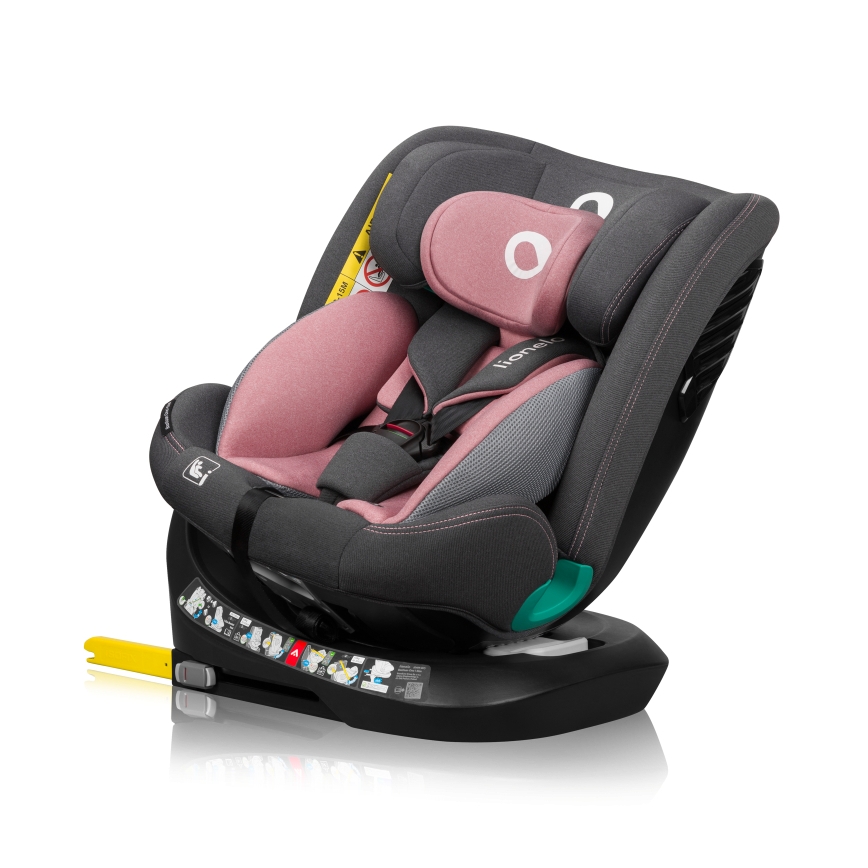 Lionelo - Forgatható autósülés alappal BASTIAAN ONE i-Size 40-150 cm Pink Rose