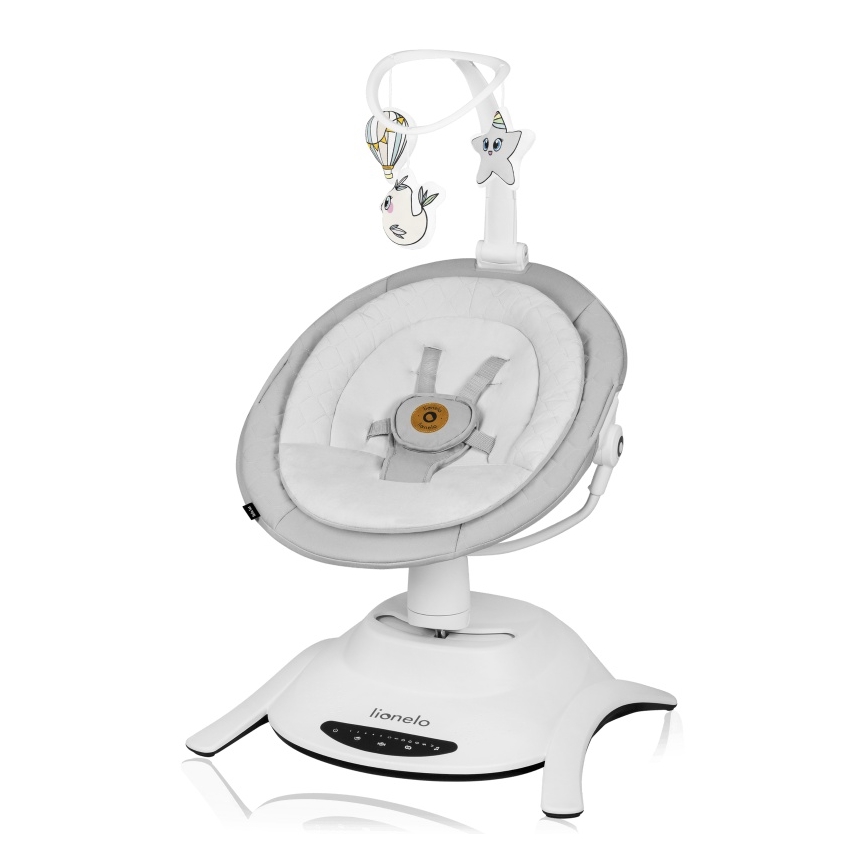 Lionelo - Babahinta dallammal 2 az 1-ben BELLA 4xAA betonszürke + távirányító