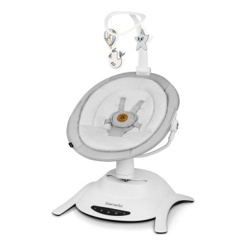 Lionelo - BELLA bébi ringató Grey Concrete, dallammal + távirányító