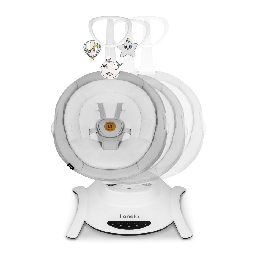 Lionelo - BELLA zenélő babahinta, betonszürke + távirányító