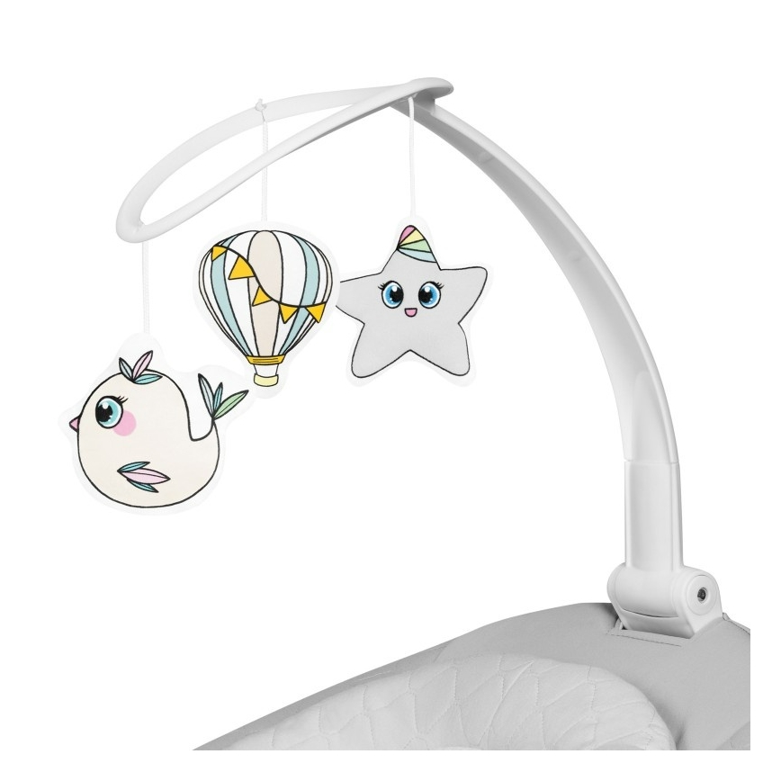 Lionelo - BELLA zenélő babahinta, betonszürke + távirányító