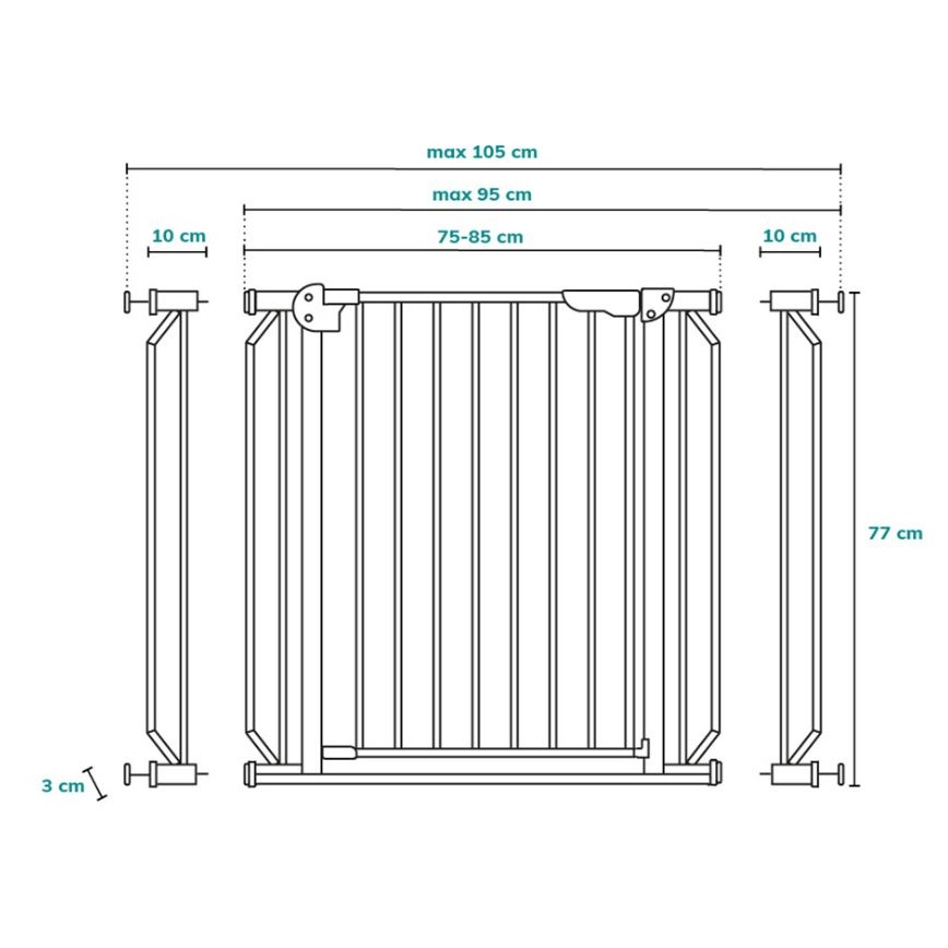 Lionelo - Biztonsági korlát TRUUS SLIM LED 1xAAA fehér
