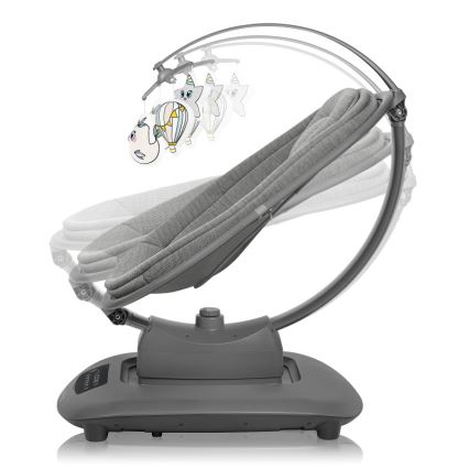 Lionelo - BLOSSOM zenélő babahinta betonszürke + távirányítóval