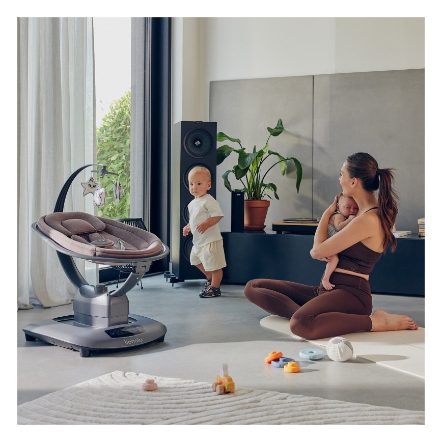 Lionelo - BLOSSOM zenélő babahinta Pink Mauve + távirányítóval