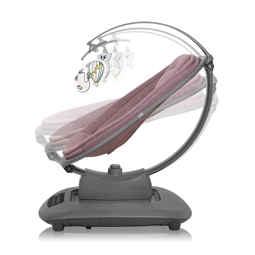 Lionelo - BLOSSOM zenélő babahinta Pink Mauve + távirányítóval