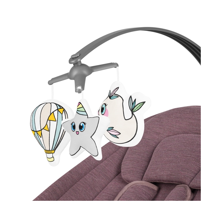 Lionelo - BLOSSOM zenélő babahinta Pink Mauve + távirányítóval