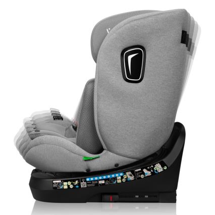 Lionelo - BRAVE i-Size forgatható autósülés alappal, 40–150 cm, Grey Stone