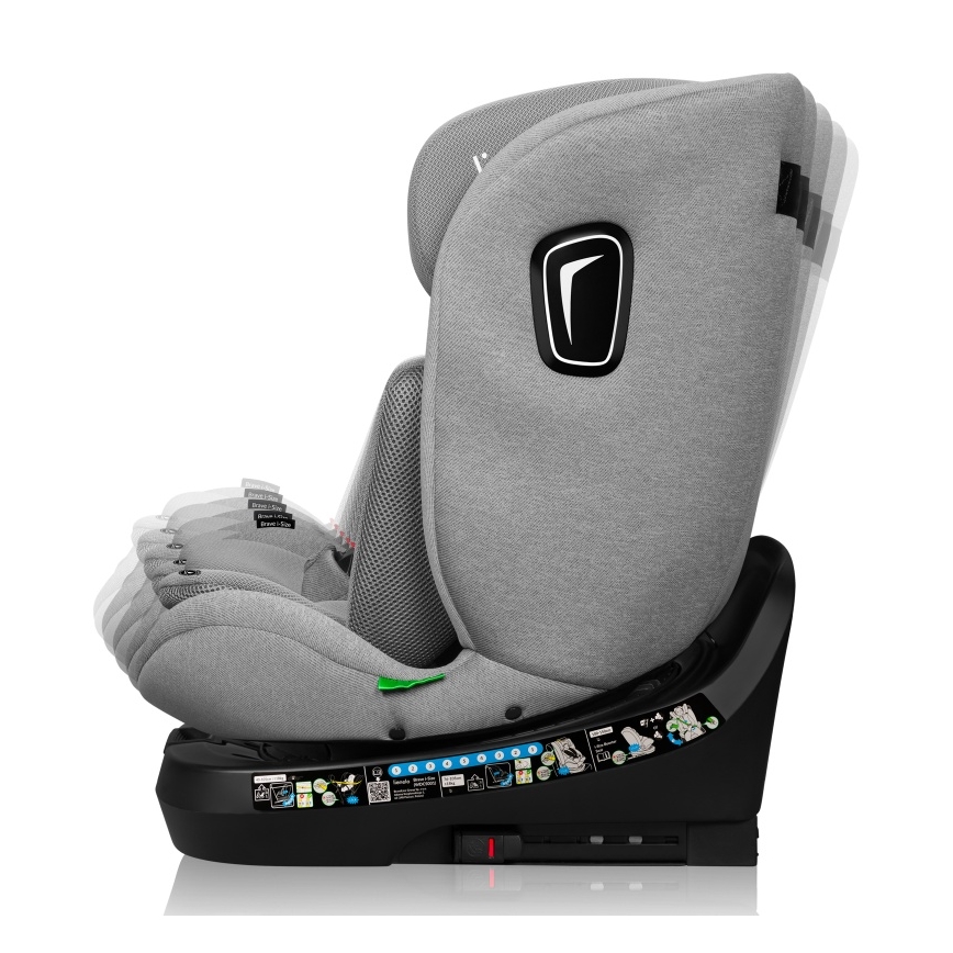 Lionelo - BRAVE i-Size forgatható autósülés alappal, 40–150 cm, Grey Stone