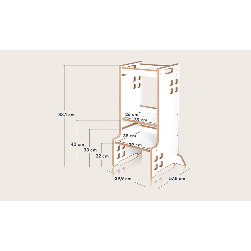 Lionelo - CASS tanulótorony, fehér