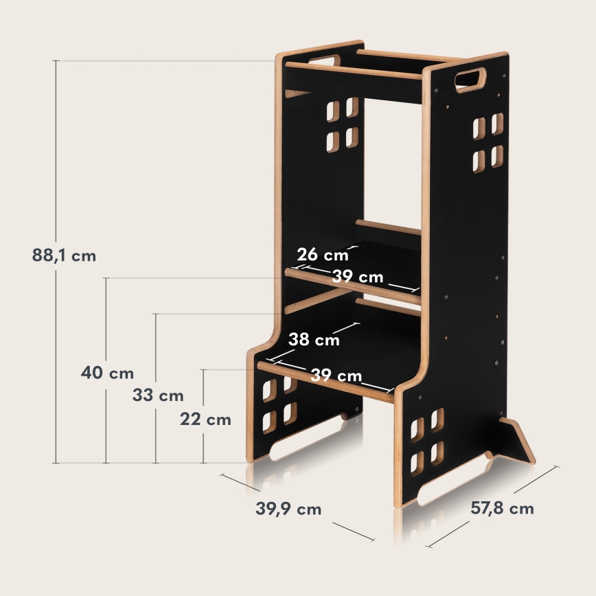 Lionelo - CASS tanulótorony fekete ónix