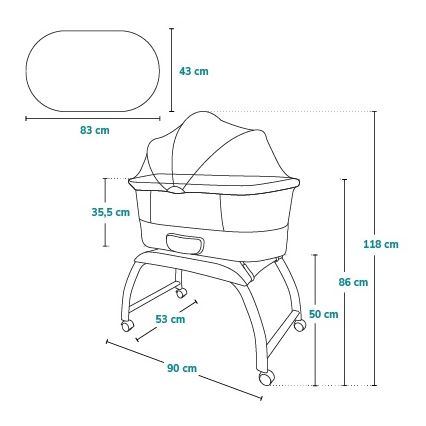 Lionelo - CORAL babaágy mérleggel, fehér