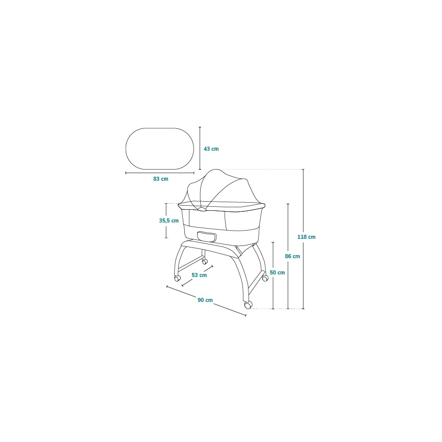 Lionelo - CORAL babaágy mérleggel, fehér
