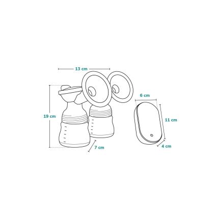 Lionelo - TWEE GO duál elektromos, újratölthető mellszívó 5V 1100 mAh 150 ml