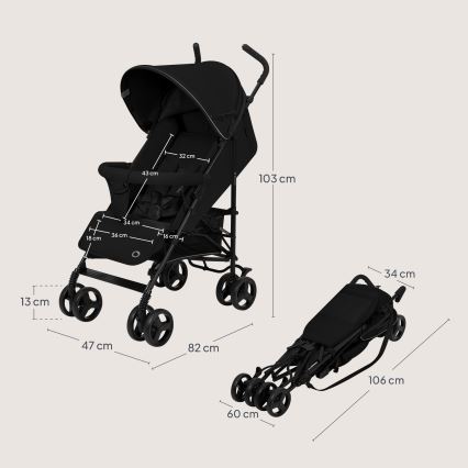 Lionelo - ELIA golfbabakocsi Fekete Onyx