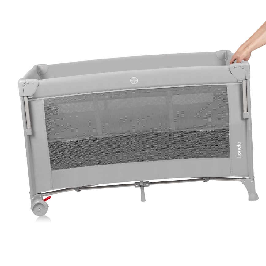 Lionelo - ELLEN 3 az 1-ben utazó kiságy, beton szürke