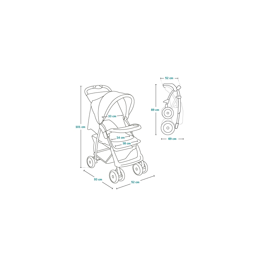 Lionelo - EMMA PLUS zöld sportbabakocsi