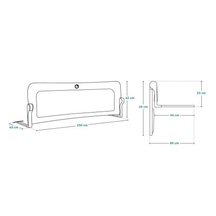 Lionelo - EVA biztonsági ágykorlát, szürke