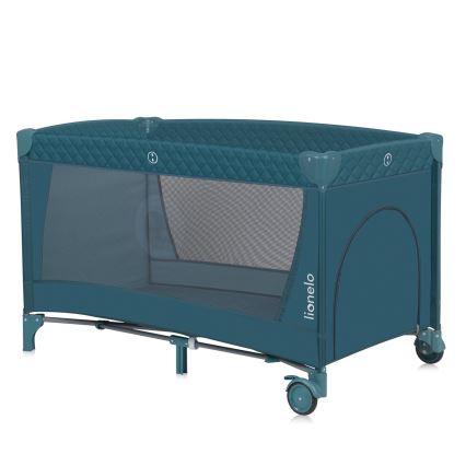 Lionelo - FLOWER utazóágy zöld-türkiz