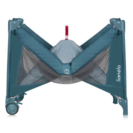 Lionelo - FLOWER utazóágy zöld-türkiz