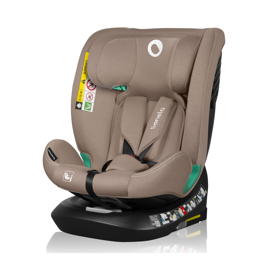 Lionelo - Forgatható autós gyerekülés bázissal BASTIAAN ONE i-Size 40-150 cm bézs homok