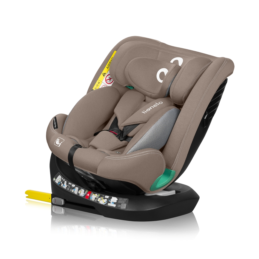 Lionelo - Forgatható autós gyerekülés bázissal BASTIAAN ONE i-Size 40-150 cm bézs homok