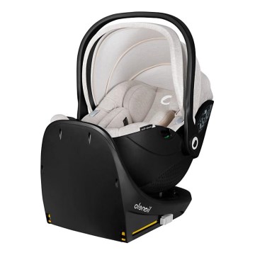Lionelo - Forgatható autós gyerekülés alappal MOXIE SET i-Size 40-87 cm bézs homok