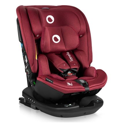Lionelo - Forgatható autós gyerekülés bázissal BASTIAAN i-Size 40–150 cm, bordó (Red Burgundy)
