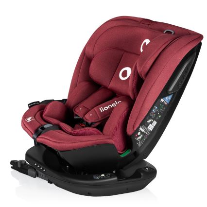 Lionelo - Forgatható autós gyerekülés bázissal BASTIAAN i-Size 40–150 cm, bordó (Red Burgundy)