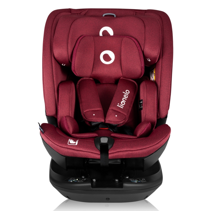 Lionelo - Forgatható autós gyerekülés bázissal BASTIAAN i-Size 40–150 cm, bordó (Red Burgundy)