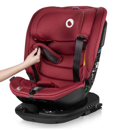 Lionelo - Forgatható autós gyerekülés bázissal BASTIAAN i-Size 40–150 cm, bordó (Red Burgundy)