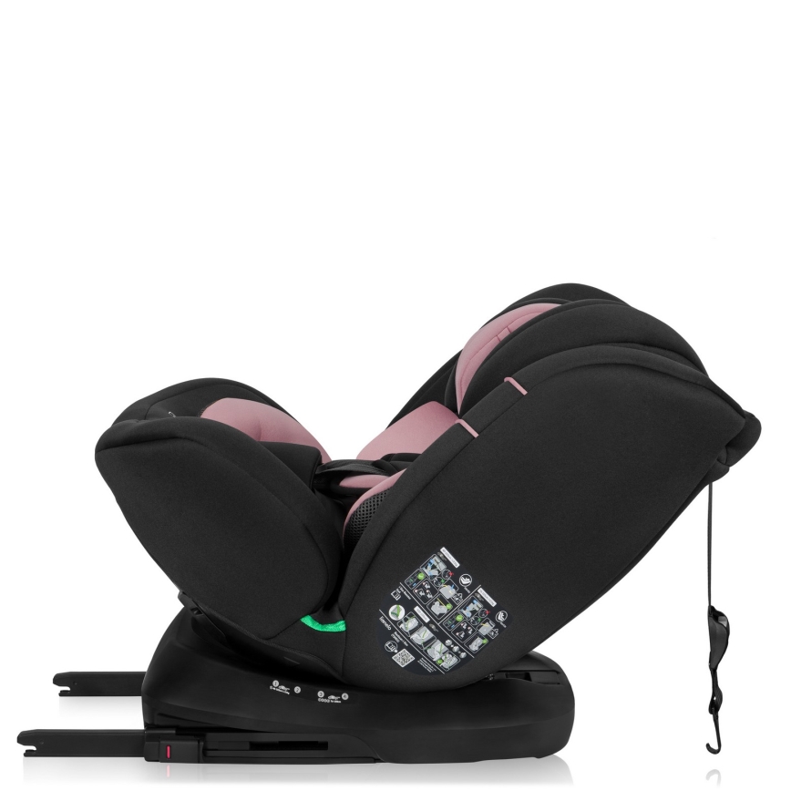 Lionelo - Forgatható autós gyerekülés bázissal BASTIAAN i-Size 40-150 cm Pink Rose