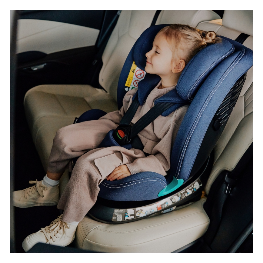 Lionelo - Forgatható autósülés bázissal BASTIAAN ONE i-Size 40-150 cm Blue Navy