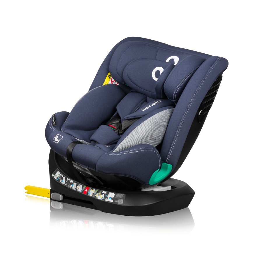 Lionelo - Forgatható autósülés bázissal BASTIAAN ONE i-Size 40-150 cm Blue Navy
