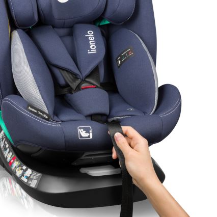 Lionelo - Forgatható autósülés bázissal BASTIAAN ONE i-Size 40-150 cm Blue Navy