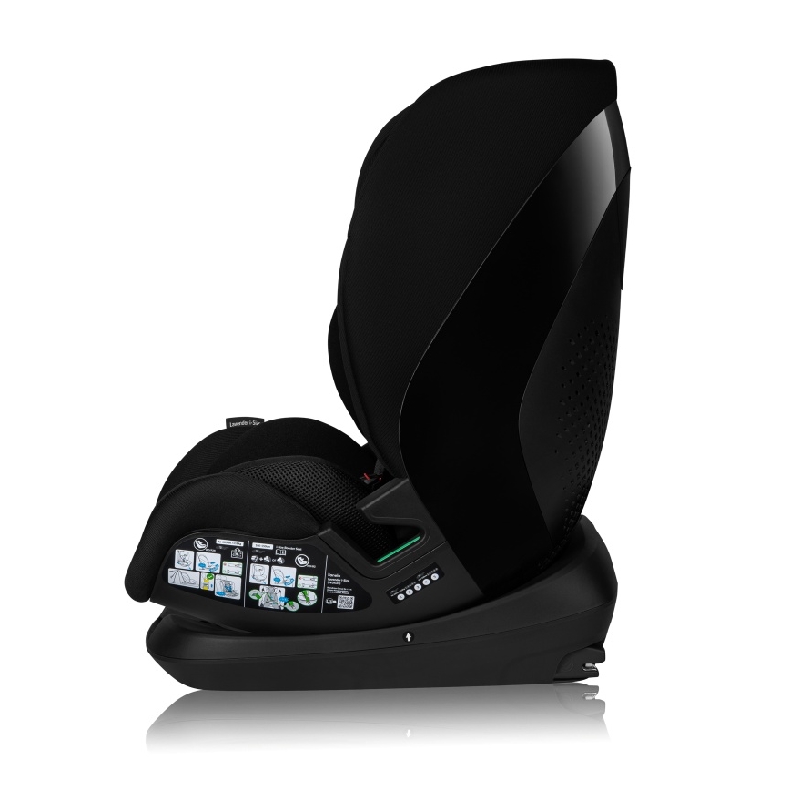 Lionelo - Forgatható autósülés alappal LAVENDER i-Size 76-150 cm Black Carbon