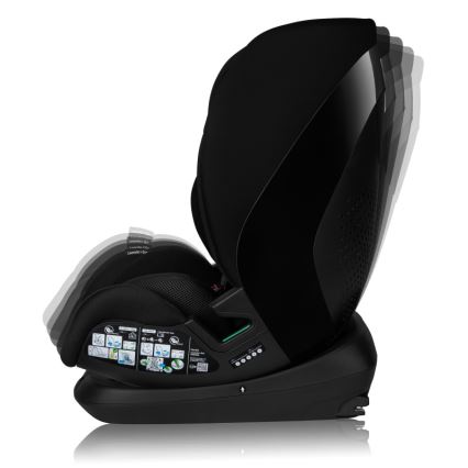 Lionelo - Forgatható autósülés alappal LAVENDER i-Size 76-150 cm Black Carbon