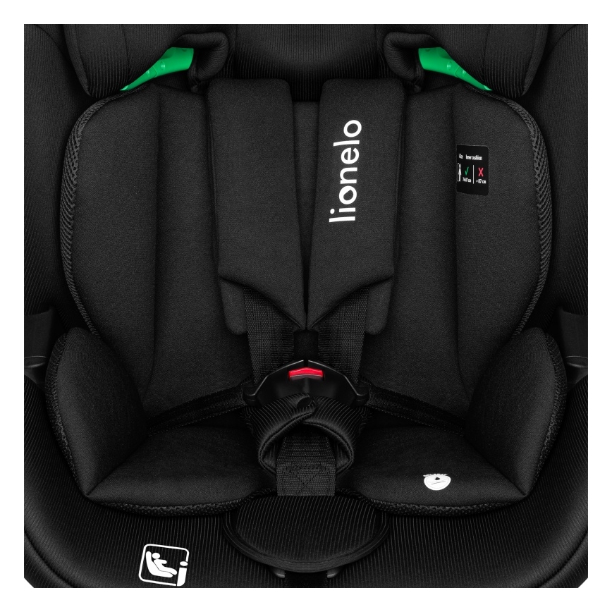 Lionelo - Forgatható autósülés alappal LAVENDER i-Size 76-150 cm Black Carbon