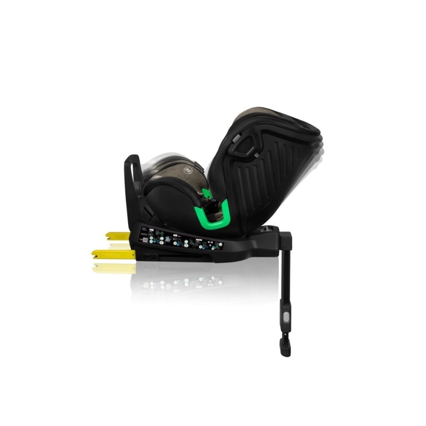 Lionelo - Forgatható autósülés alapzattal HARMONY i-Size 40-150 cm fekete/olívazöld