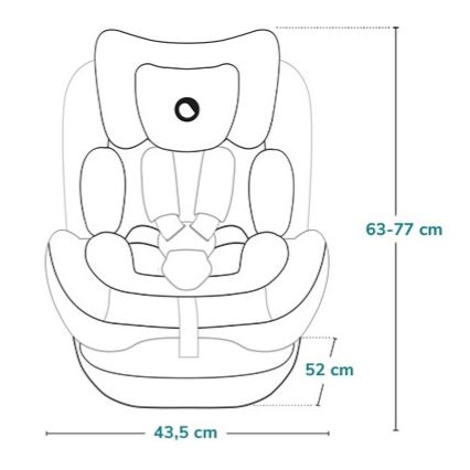 Lionelo - Forgatható autósülés alapzattal LAVENDER i-Size 76-150 cm kőszürke