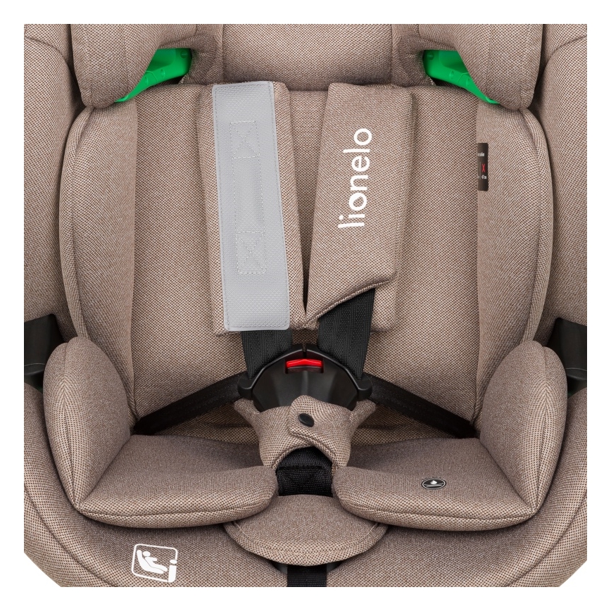 Lionelo - Forgatható autósülés bázissal LAVENDER i-Size 76-150 cm, bézs (Latte)