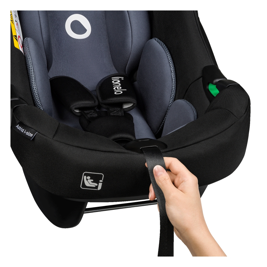 Lionelo - Forgatható gyerekülés alappal ASTRID SET i-Size 40-87 cm Fekete-szürke