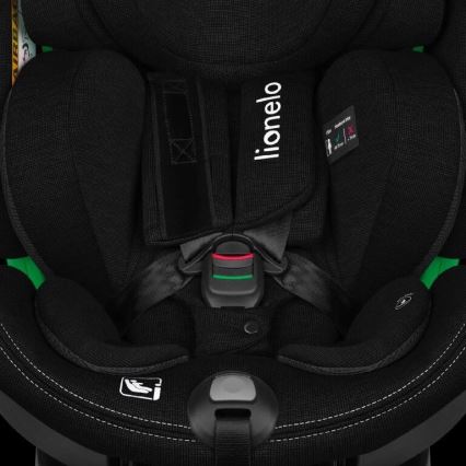 Lionelo - Forgatható gyerekülés bázissal HARMONY i-Size 40-150 cm fekete
