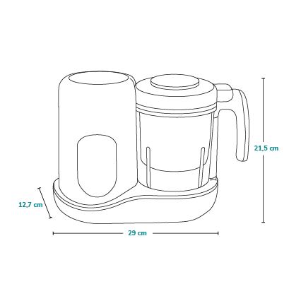 Lionelo - Gőzfőző 5in1 BABYMENU 110W/230V fehér/szürke
