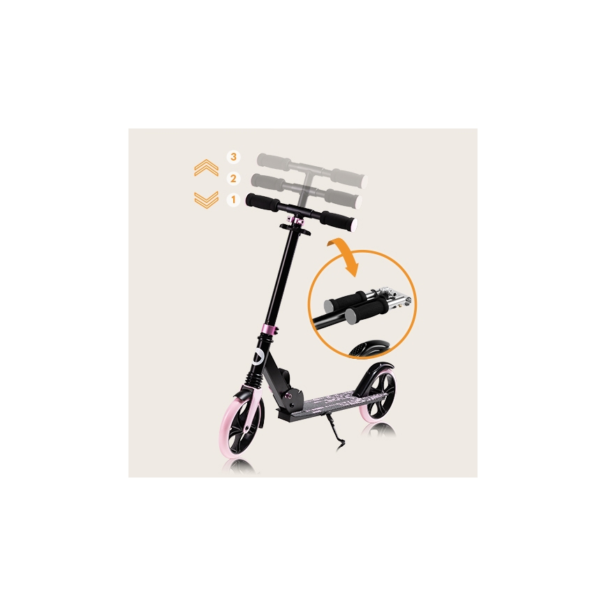 Lionelo - Gyerek roller LUCA fekete/rózsaszín