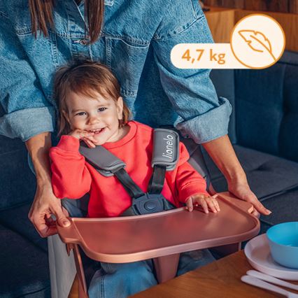 Lionelo - Gyermek etetőszék 2 az 1-ben KOEN Pink Rose