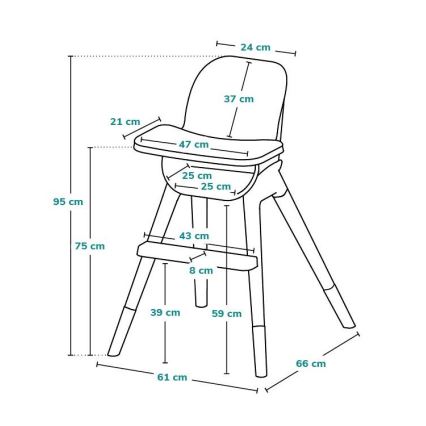 Lionelo - Gyermek etetőszék 2 az 1-ben MONA Black Onyx