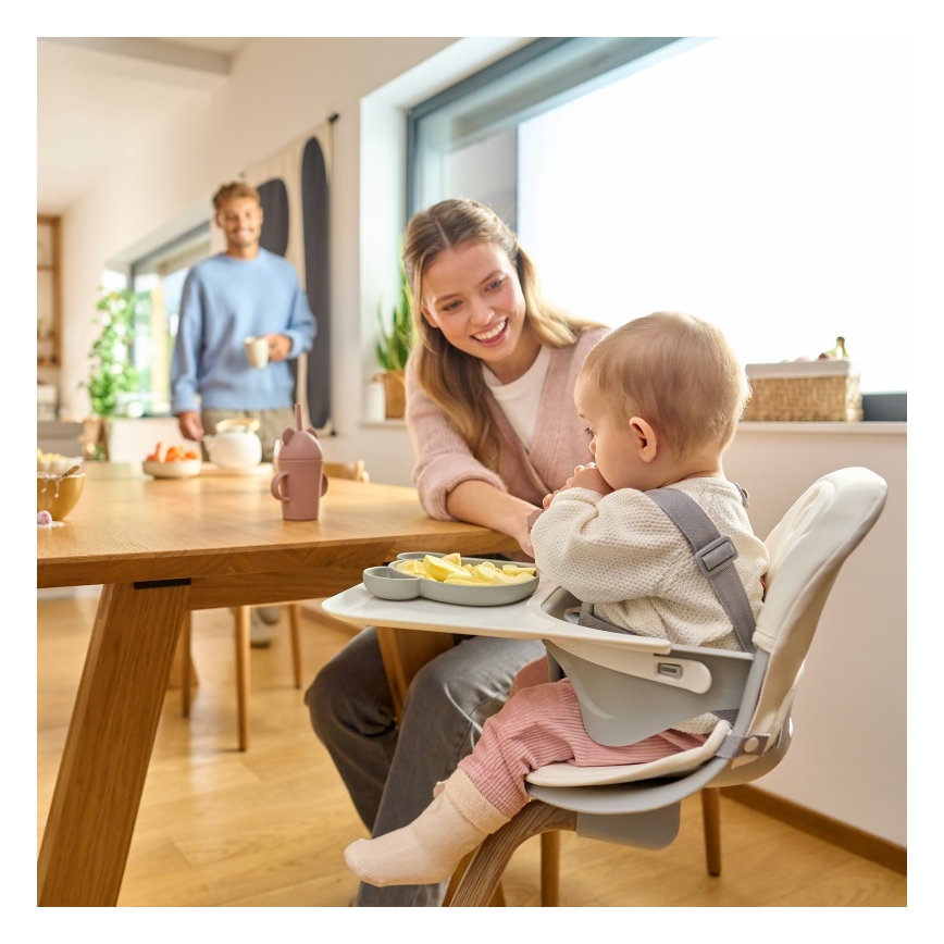 Lionelo - Gyermek étkezőszék 2in1 DALIA fehér/szürke