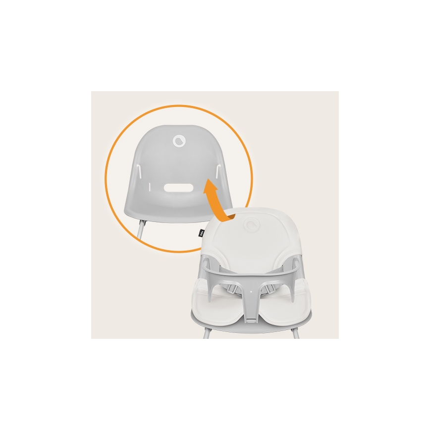 Lionelo - Gyermek étkezőszék 2in1 DALIA fehér/szürke